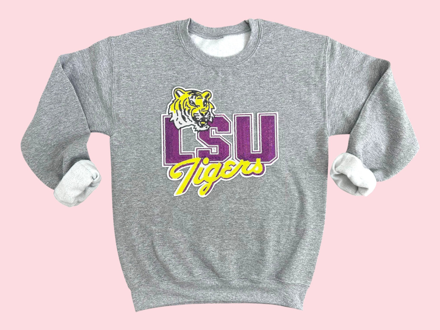 LSU Tigers Mascot Sequin Iron On Patch